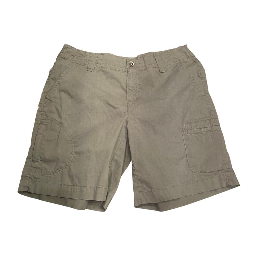 Eddie Bauer Nylon Blend Hiking Trail Utility Grey Green Shorts Womens Size 10